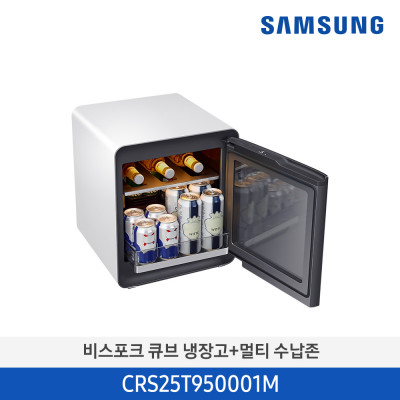 New 삼성 BESPOKE 비스포크 큐브 냉장고 25L(화이트)+멀티수납존 CRS25T950001M